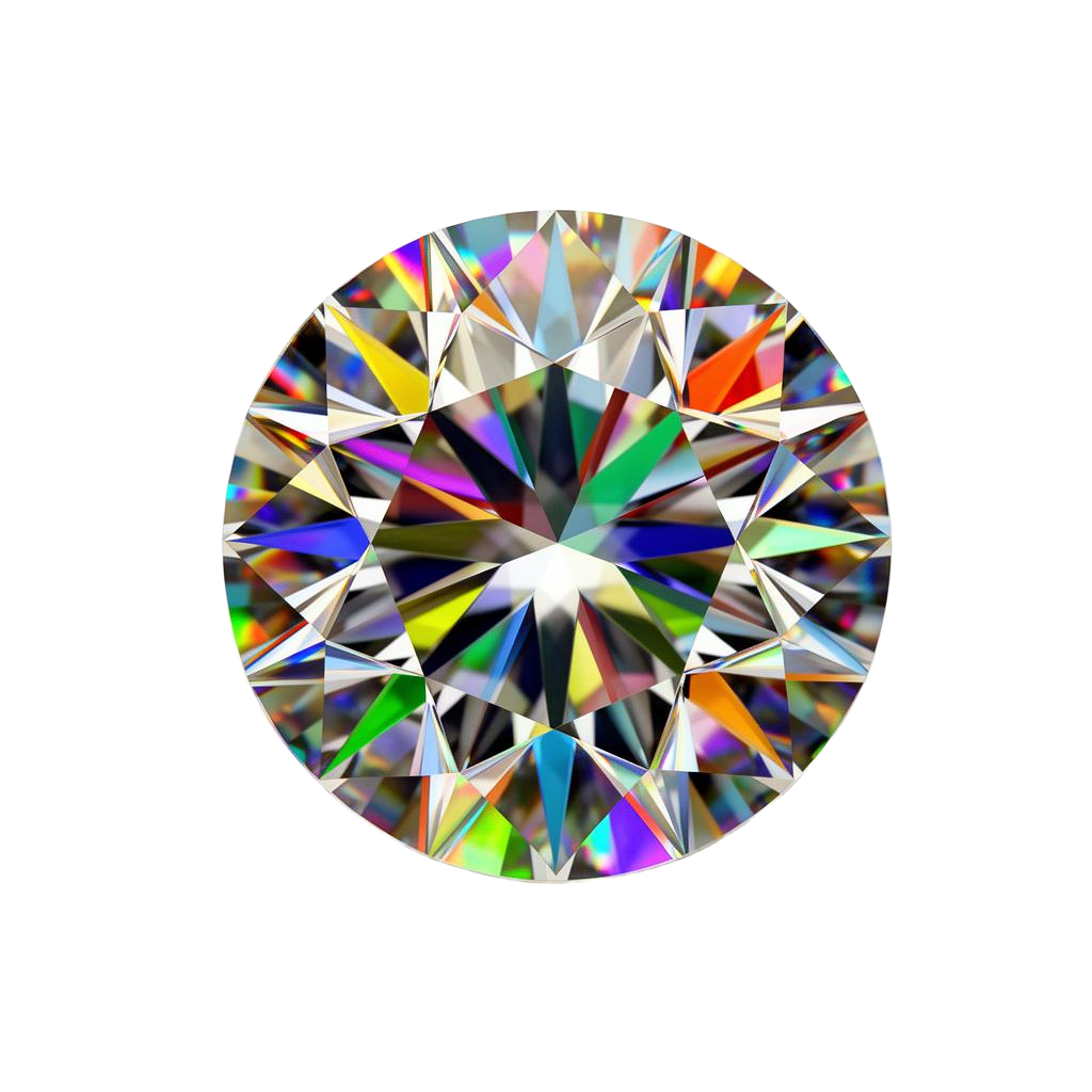 Moissanite gemstone with rainbow fire